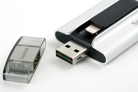 Lightning端子のほか、USB端子も用意。保存したデータをPCなどで参照する際も、変換ケーブル不要で直結できる。