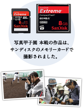 写真甲子園 本戦の作品は、サンディスクのメモリーカードで撮影されました。